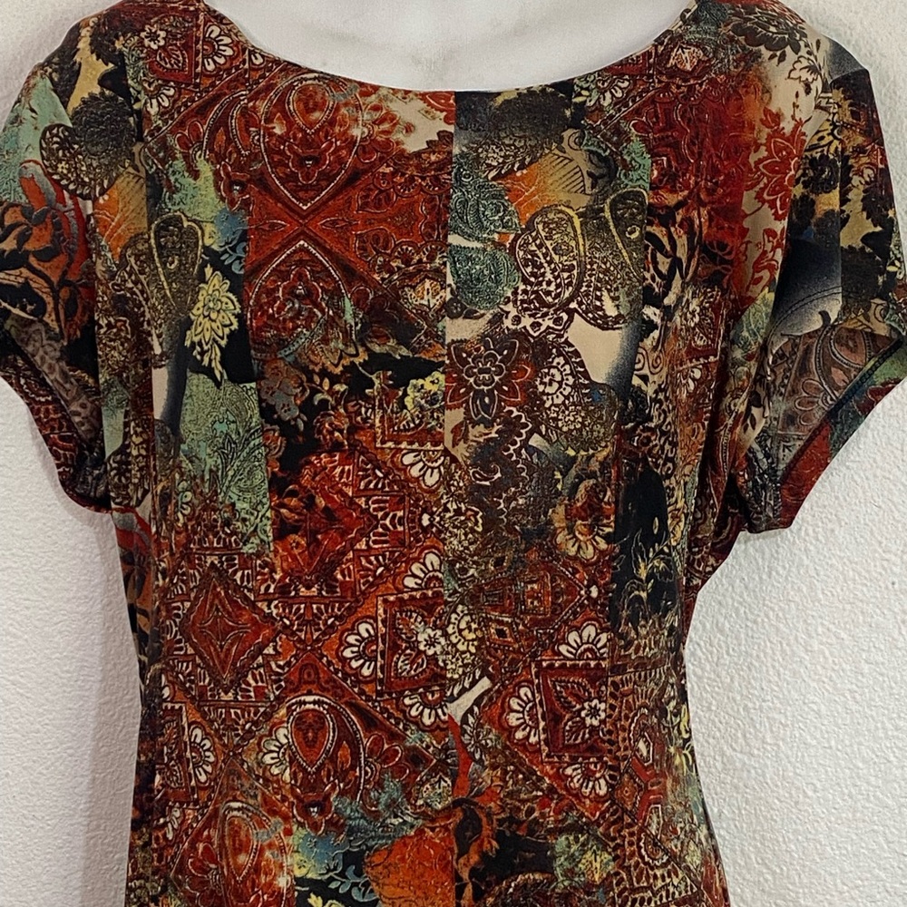 Connected Apparel Multicolor Patchwork Dress - image 2